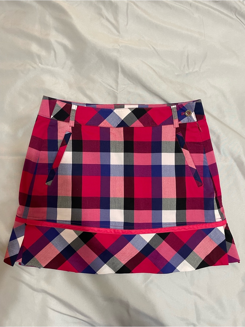 FANTOM Pink Plaid Golf Skirt Women’s Size 67 US 4 Pleated Performance